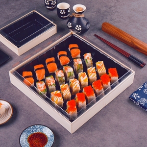 Contenedor Sushi Box Take Away Madera japonesa Panadería Almuerzo Pastelería Embalaje Madera Precio bajo Respetuoso con el medio ambiente Restaurante Comida Pastel Caja - Product Image 5
