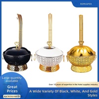 BOSAI Réchaud de buffet de luxe à couvercle suspendu, capacité 6L/8L, chauffe-plat à alcool, options de couleurs or/noir/blanc non revêtues