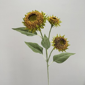 Meng Jie Girasoles Artificiales de Seda con Base Realista, Decoración Navideña para el Hogar, Arreglo de 10 Piezas para Jarrón - Product Image 3
