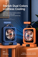 Nouveauté : Ventilateur de bureau personnel rotatif à 360°, moteur sans balais, silencieux, ventilateur de refroidissement, commande tactile, ventilateur portable avec poignée en cuir