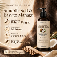 Coffret cadeau pour les soins capillaires à l'huile de noix de coco pour cheveux secs et abîmés, hydratant, nourrissant, réparateur, shampooing, après-shampoing, masque, sérum capillaire