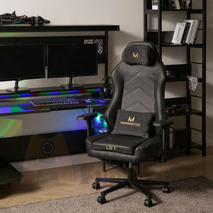 Silla Gamer Monster Premium de Cuero con Cojín Magnético para la Cabeza, Totalmente Reclinable, Reposabrazos Ajustables, Amplia Comodidad - Product Image 2
