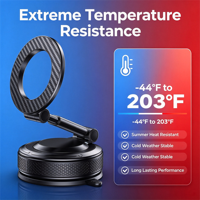 Support magnétique pour voiture résistant à la chaleur -44 ° F à 203 ° Support de téléphone à ventouse F Nano-Gel pour toutes les conditions routières