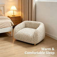 Canapé-lit pour animaux de compagnie de luxe moderne haut de gamme, coussin moyen doux, housse amovible lavable, antidérapant, orthopédique, pour chats et chiens, carton