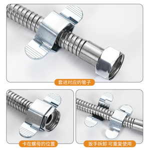 Clé à tuyau 4 points pour tuyau ondulé, ouverture hexagonale, métrique, en acier au chrome-vanadium, accessoire de quincaillerie industrielle - Product Image 5