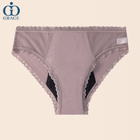 Culottes menstruelles à 4 couches de dentelle à volants, sous-vêtements menstruels en coton biologique, culottes de menstruation