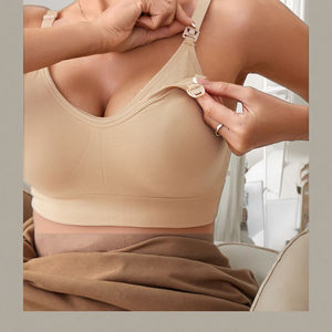 All'ingrosso <span class=keywords><strong>reggiseno</strong></span> di <span class=keywords><strong>allattamento</strong></span> di maternità Sexy Comfort S M L XL XXL anteriore aperto senza soluzione di continuità per le donne incinte con Logo personalizzato - Product Image 2