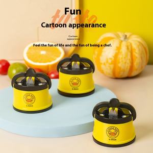 Mini affûteur de couteaux à ventouse de canard jaune en acier multifonction entièrement automatique pour la cuisine Durable et tranchant - Product Image 3