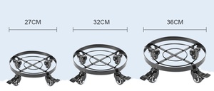 Maceta de Metal rodante para jardín y Patio, soporte de estante con rueda de rodillo giratoria, para plantas, Caddy, carrito, posavasos - Product Image 5