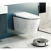 Nouvelle conception de toilettes intelligentes suspendues au mur avec réservoir en céramique intégré, sans exigence de pression d'eau