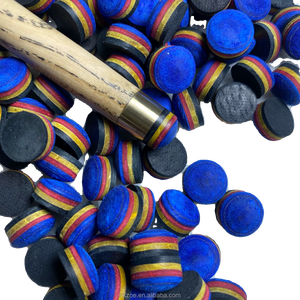 Punta de taco de billar multicapa Zero Rainbow Blue Peacock, punta de taco de billar de 11 mm para taco de billar chino de 8 bolas - Product Image 4