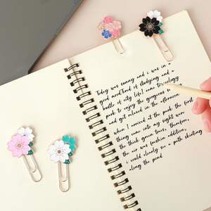 かわいい金属製ブックマーク大サイズ面白い桜バインダークリップカラフルひまわりデイジーさくらスクールオフィス用品 - Product Image 4