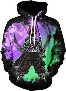 Fitspi venta al por mayor personalizado Anime sudaderas con capucha hombres dibujos animados novedad sudaderas mujeres 3D impreso Casual moda bolsillo pulóver - Product Image 3