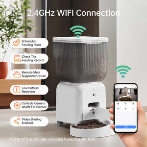 Distributeur automatique intelligent et étanche de nourriture pour animaux de compagnie (chats et chiens) avec contrôle à distance, double gamelle, double objectif, 4L, en plastique - Product Image 3