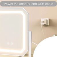 Miroir de Maquillage LED Tactile pour un Style Optimal, 3 Modes d'Éclairage, Loupe 5x Amovible, Conception Autoportante pour Utilisation sur Bureau