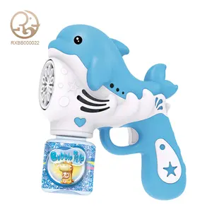 Factory Supply Cute Dolphin Bubble Machine Plastic Electric Bubble Gun Toy For Kids Outdoor Play In Summer