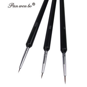 Panwenbo – Lot de 3 pinceaux noirs pour nail art, pour manucure, lignes longues, détails et motifs fins - Product Image 6