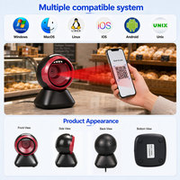 Escáner de Código de Barras de Escritorio YUANAIDC, Lector de Códigos QR 1D 2D, USB con Cable, Escaneo Automático para Caja Registradora de Supermercado