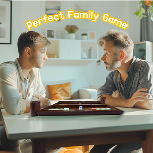 Bộ backgammon bằng gỗ màu nâu-15 inch, Bộ backgammon di động và du lịch với các phần chơi và chiến lược & hướng dẫn mẹo - Product Image 5