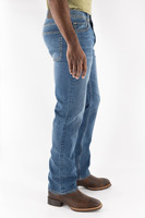 Jeans droits en denim bleu foncé pour homme BuFa, fermeture boutonnée, rivets en cristal, respirant, écologique, décontracté, toutes saisons