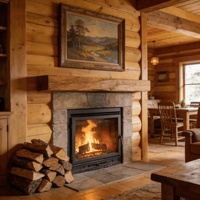 Cheminée à bois encastrable moderne, construction robuste en acier, pour chauffage intérieur de maison, villa, hôtel, restaurant
