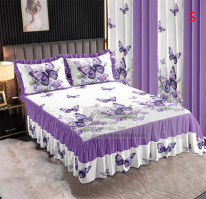 Nuevos diseños, 7 Uds., juego <span class=keywords><strong>de</strong></span> sábanas con falda <span class=keywords><strong>de</strong></span> <span class=keywords><strong>cama</strong></span> acolchada <span class=keywords><strong>de</strong></span> retazos, falda <span class=keywords><strong>de</strong></span> <span class=keywords><strong>cama</strong></span> <span class=keywords><strong>de</strong></span> algodón <span class=keywords><strong>de</strong></span> tamaño king, juego <span class=keywords><strong>de</strong></span> sábanas florales con cortinas, 7 Uds. - Product Image 5