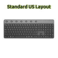 Nuevo Teclado Inalámbrico Ajustable USB Silencioso para Oficina, Tamaño Completo, 104 Teclas, 7 Teclas de Acceso Rápido Multimedia, Compatible con Windows/Mac, OEM/ODM, Llegada en 2026