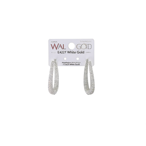 WAL GOLD E4227 Orecchini a Cerchio in Oro Bianco con Cristalli e Strass, Gioielli Trendy da Donna per Feste - Product Image 1