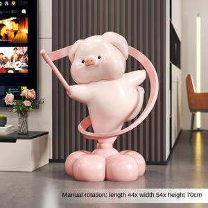 Adorno de Cerdo de Resina Estilo Crema, Decoración Ecológica para el Hogar, <span class=keywords><strong>Porche</strong></span>, Sala de Estar, Cumpleaños y Graduaciones - Product Image 6