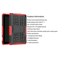 Étui pour tablette mince léger populaire chaud pour Amazon Kindle Fire 7 2022 souple TPU hybride PC robuste caché béquille couvre