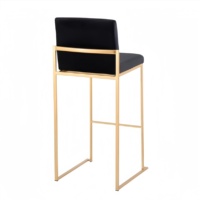 Or argent acier inoxydable métal pas cher velours confortable rembourré extérieur banquet cocktail haut bar table chaise tabouret ensemble