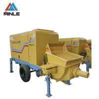 MINLE HBTS20-8-39R Bomba de Concreto Diésel de 39KW, Bomba de Cemento Móvil de 20m³/h para Viviendas Rurales y Construcción de Carreteras