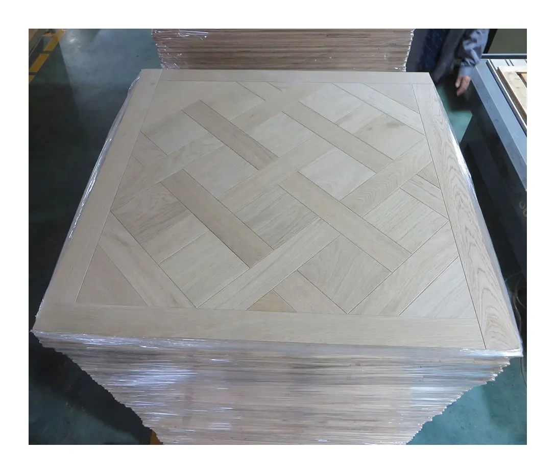 Unfinished Versailles European Oak Engineered Parquet Flooring with internal bevel