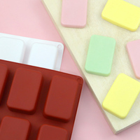 Moule à chocolat en silicone jetable écologique à 12 cavités rectangulaires à coins arrondis, 12 grilles, vente chaude