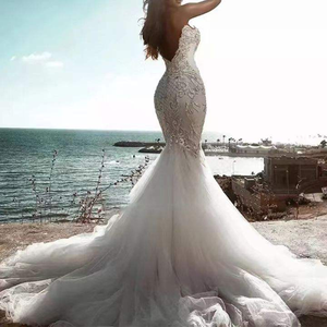 Abito da sposa Sexy in pizzo di lusso con perline senza maniche da sposa su misura - Product Image 5