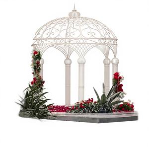 Arco de Boda Judío Blanco Liso con Marco de Hierro y Diseño de Espejo para Eventos de Boda - Product Image 1