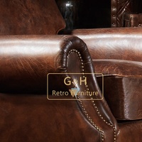 Canapé d'angle de salon en cuir véritable, ensemble canapé d'angle classique de luxe, GH106A, livraison gratuite