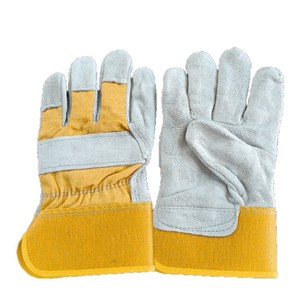 Gants de <span class=keywords><strong>soudeur</strong></span> élastiques résistants aux hautes températures, anti-brûlure, isolation thermique, gants en cuir de vachette épaissis - Product Image 1
