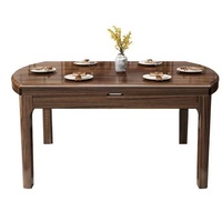 Vente chaude Table à manger en bois extensible ménage carré rond Table à manger à double usage
