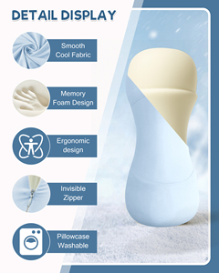 Oreiller ergonomique en forme de U pour le soutien du cou, en mousse à mémoire de forme, orthopédique, cervical, couleur unie, design moderne pour adultes - Product Image 4