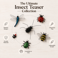 Levipets Realistischer Spinnen-Insekten-Katzenangel-Ersatzkopf 5cm Kunststoff Interaktiver Teaser-Nachfüllpack für Großhandel Tierbedarfsartikel