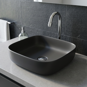 Lavabo en céramique rectangulaire noir pour table Lavabo Lavabo Lavabo Lavage à la main Bassin de comptoir - Product Image 1