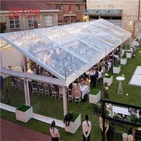 Tente de réception de luxe 10x20 en aluminium avec toit transparent en PVC ignifuge pour mariages et événements