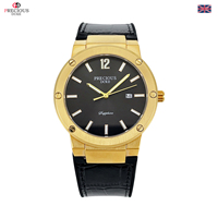 Montre à quartz pour homme PRECIOUS DUKE, marque britannique, mode, résistante à l'eau 3 bars, boîtier en alliage de zinc, lunette à visser, bracelet en cuir 41 mm