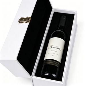 Premium <b>Foldable</b> Magnetic Wine Gift <b>Box</b> Luxury Rigid Paper Packaging Custom Logo for Single Bottle Whiskey Red Wine - Product Image 6