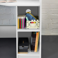 Cadre de lit mezzanine en bois pour enfants direct d'usine dormeur en hauteur avec étagère intégrée et armoire coudée