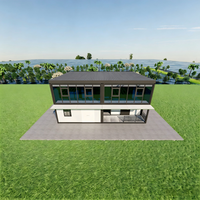 SKYLINE Casa Contenedor Moderna, Transpirable, de Montaje Rápido, con Fachada de Vidrio Completa, Modular, Desmontable, Prefabricada, para Hotel o Escuela