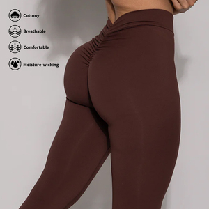 Nouveau Legging de Yoga et de Sport OEM 2025 à Taille Haute Effet Ventre Plat, <span class=keywords><strong>Double</strong></span> Face Brossé, Legging de Fitness Sculptant et Extensible pour le Yoga - Product Image 3