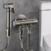Homedec Ensemble de pulvérisateur de bidet portatif moderne Shattaf en laiton, écologique, installation facile, pour toilettes et salle de bain, fixation murale