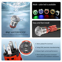 Bouton-poussoir en laiton à symbole lumineux de 16 mm, 1NO1NC, à verrouillage, étanche IP65/IP67, 24V, CE TUV, personnalisé YIJIA